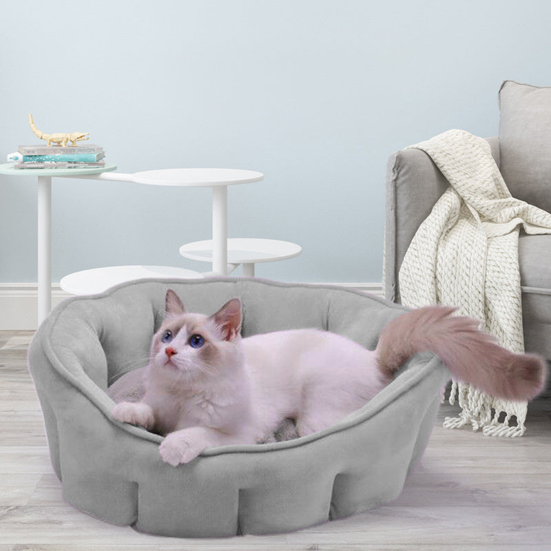 JMT-133770 Cozy Plush Cat Kennel with Hammock - Warm Winter Pet Bed, 46*46*23cm