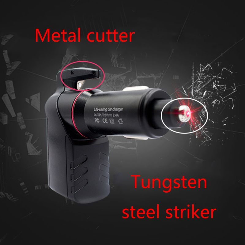 JMT-134154 Emergency Escape Tool for Cars - Fireproof, Compact Window Breaker and Seatbelt Cutter