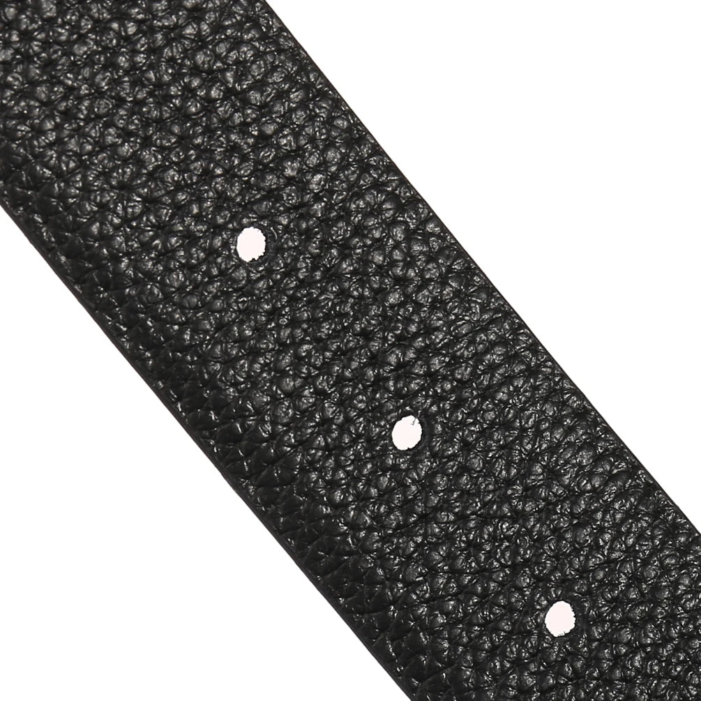 JMT-134218 Men's Black Denim Pattern Pin Buckle Perforated Belt Model LY34-391