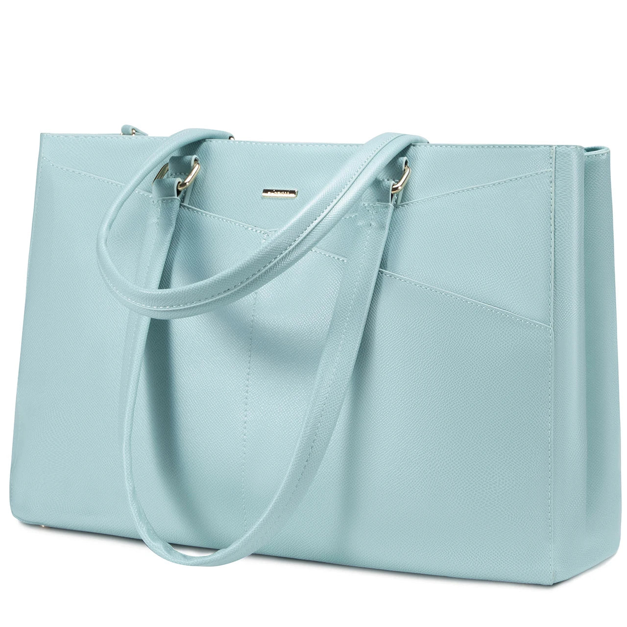 JMT-134282 Waterproof Leather Laptop Tote Bag for Women – 15.6 Inch Office Work Briefcase with Polyester Lining