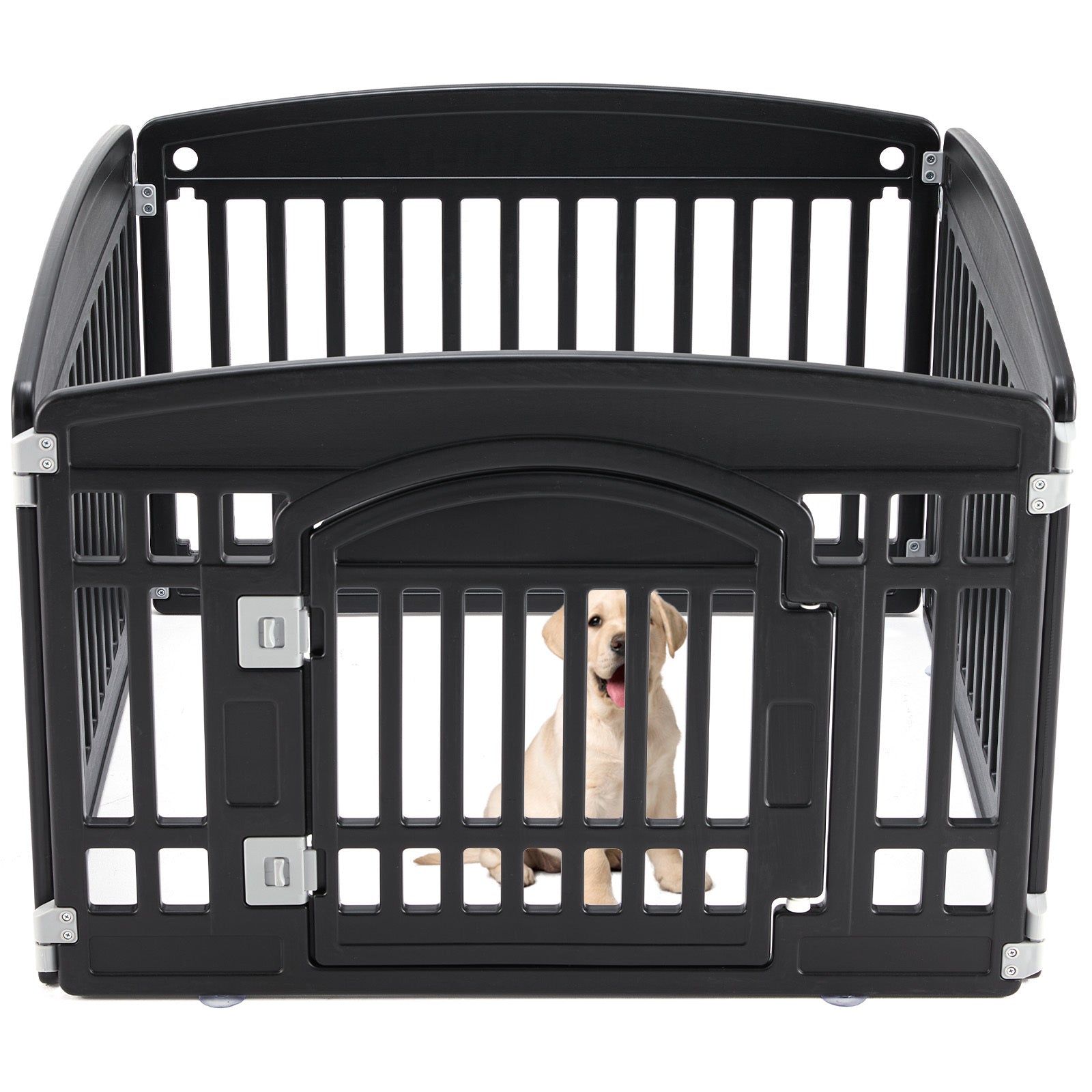 JMT-134474 Pet Playpen for Small to Medium Dogs - Safe, Durable, Adjustable, and Portable Indoor/Outdoor Fence with Rounded Corners, 4-Panel and 6-Panel Options Available