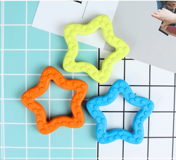 JMT-134602 Rubber Star Molar Stick for Dogs and Cats - Durable Tooth Grinding Toy