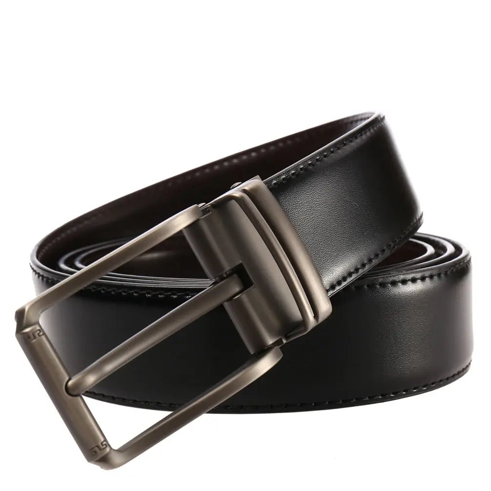 JMT-135370 Genuine Leather Pin Buckle Casual Belt for Men