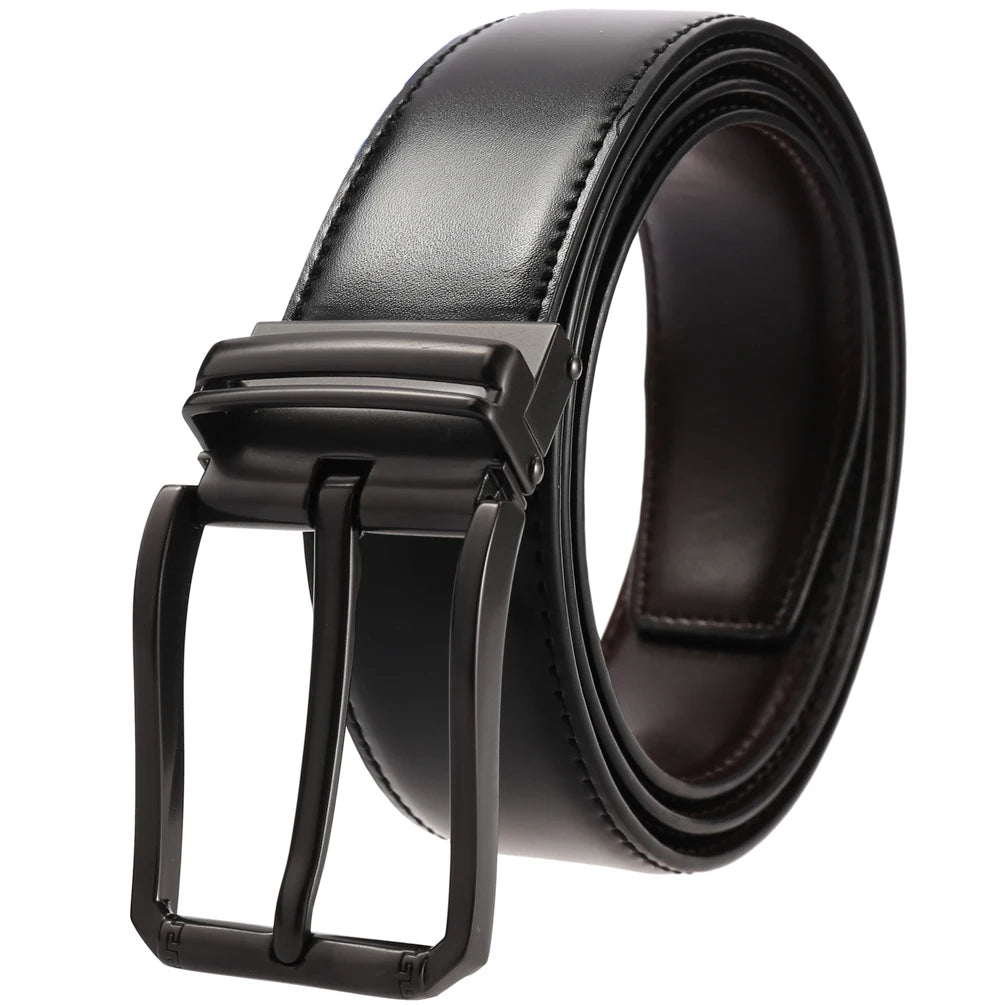 JMT-135370 Genuine Leather Pin Buckle Casual Belt for Men