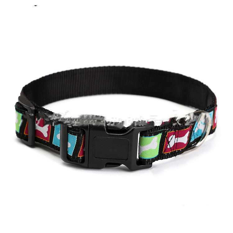 JMT-135434 Personalized Weaving Mark Pet Collar - Durable Nylon Webbing with Customizable Design