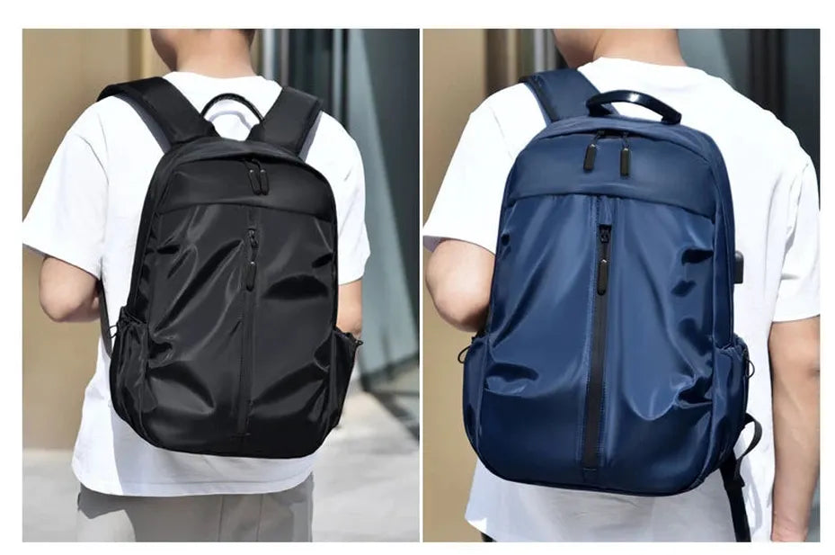 JMT-135434 Trendy Lightweight Waterproof Blue Laptop Backpack for School and Casual Use