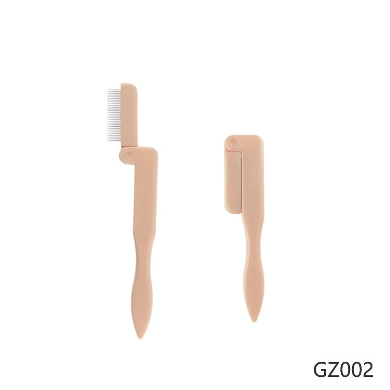 JMT-136074 Stainless Steel Foldable Eyelash Comb and Needle Brow Groomer Tool