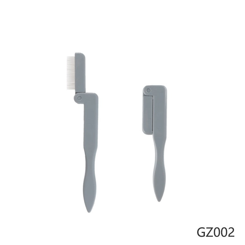 JMT-136074 Stainless Steel Foldable Eyelash Comb and Needle Brow Groomer Tool