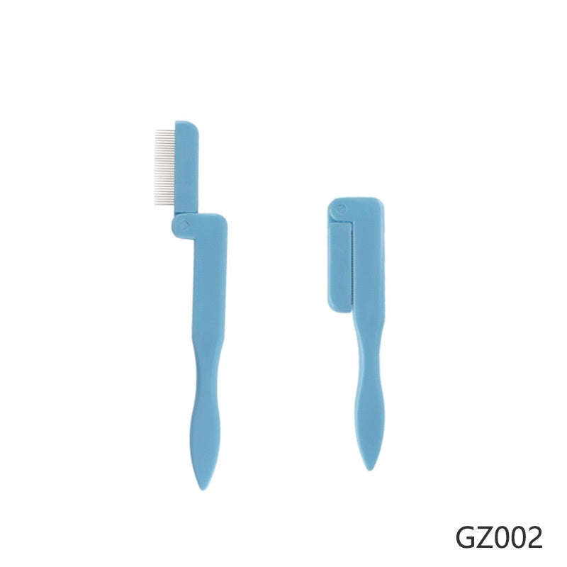 JMT-136074 Stainless Steel Foldable Eyelash Comb and Needle Brow Groomer Tool