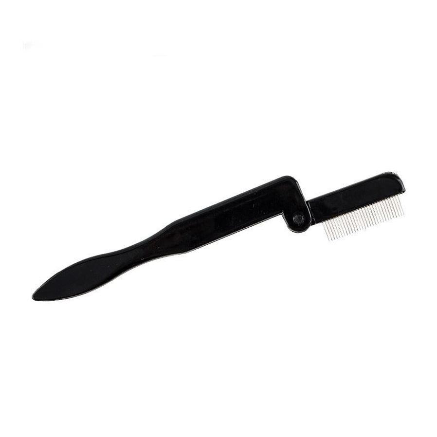 JMT-136074 Stainless Steel Foldable Eyelash Comb and Needle Brow Groomer Tool