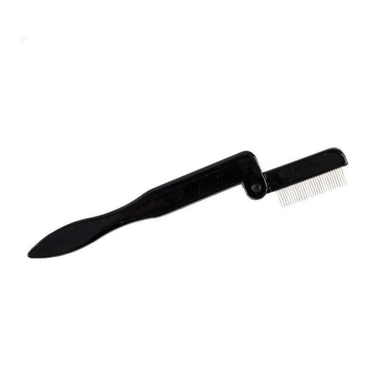 JMT-136074 Stainless Steel Foldable Eyelash Comb and Needle Brow Groomer Tool