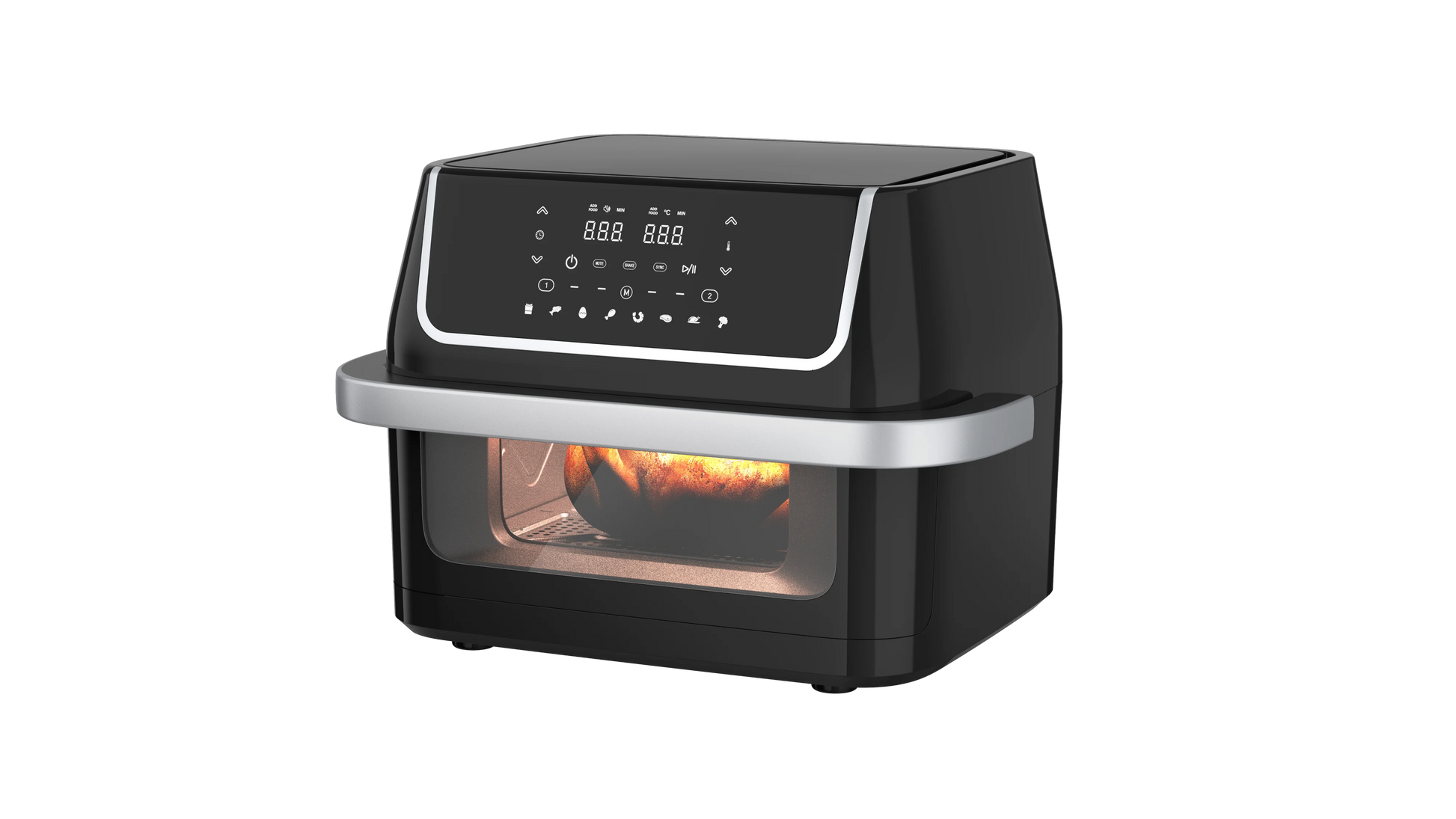 JMT-136522 Stainless Steel Dual-Basket Air Fryer with Anti-Fingerprint Coating - 10L Capacity