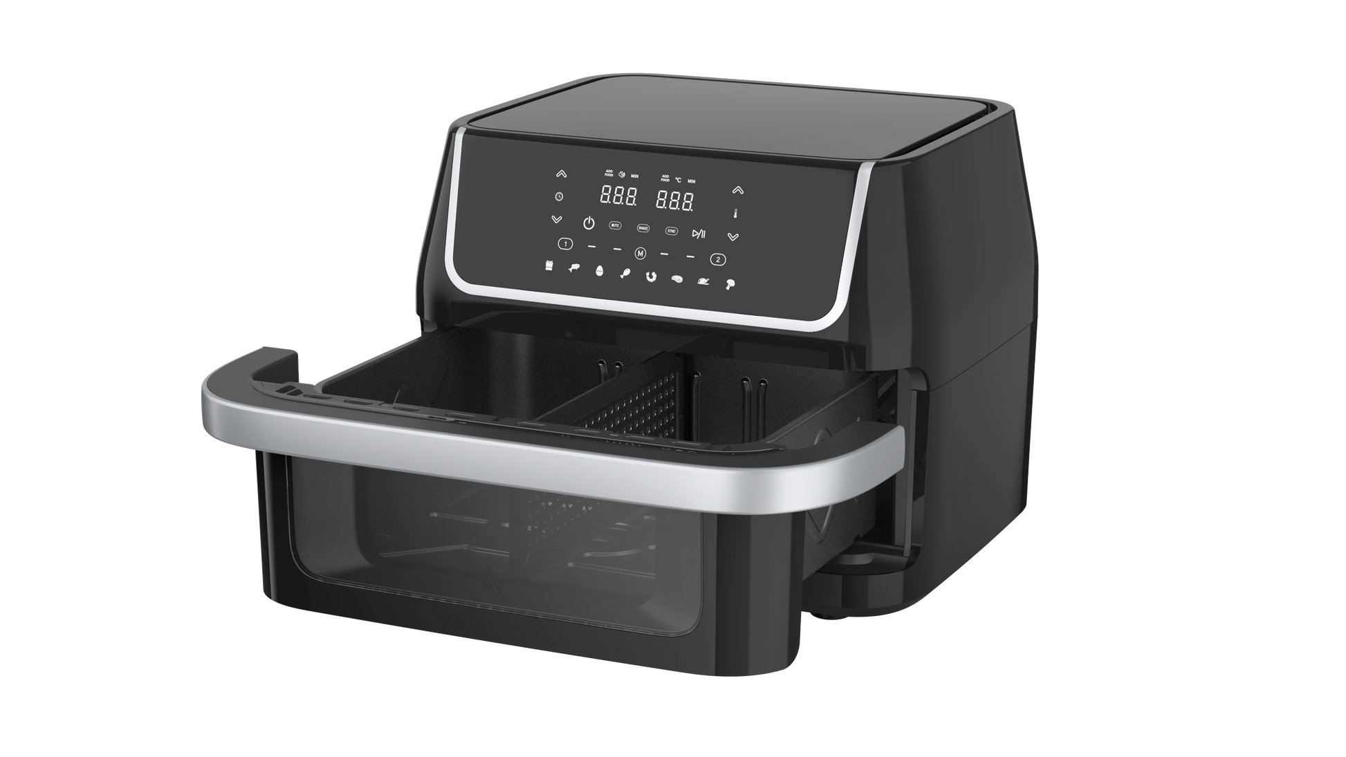 JMT-136522 Stainless Steel Dual-Basket Air Fryer with Anti-Fingerprint Coating - 10L Capacity
