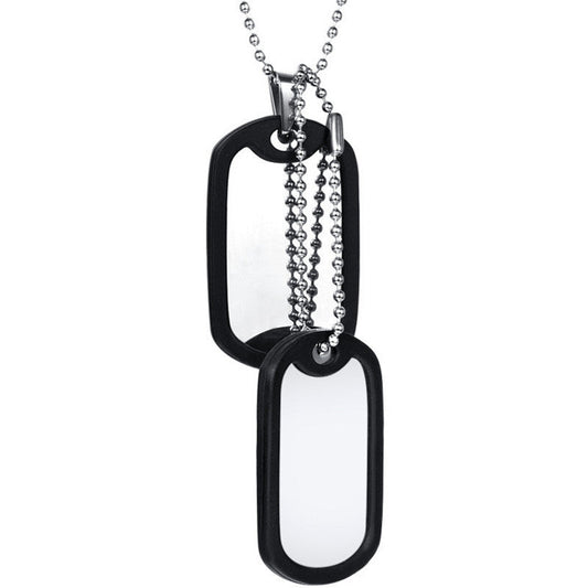 JMT-136586 Men's Titanium Steel Multi-Layer Pendant Necklace with Bead Chain - 60cm Length
