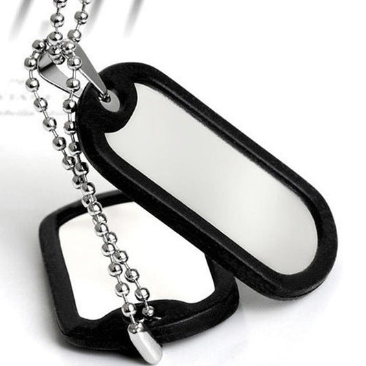 JMT-136586 Men's Titanium Steel Multi-Layer Pendant Necklace with Bead Chain - 60cm Length