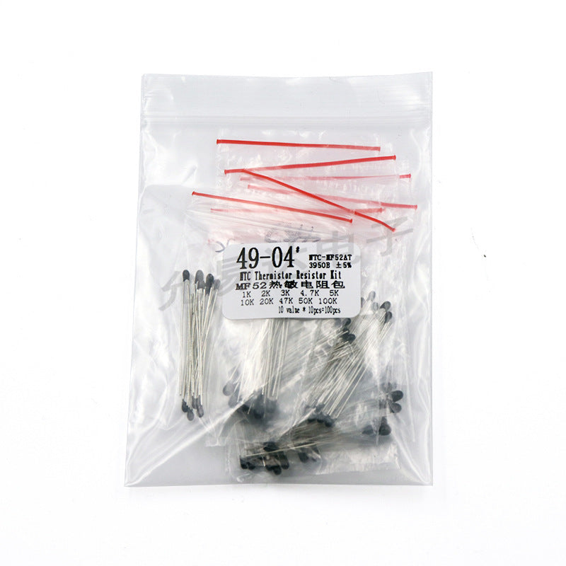 JMT-136586 NTC Thermal Resistor Pack 1K-100K, 3950B, 100 Pieces, Low Power, Metal Film