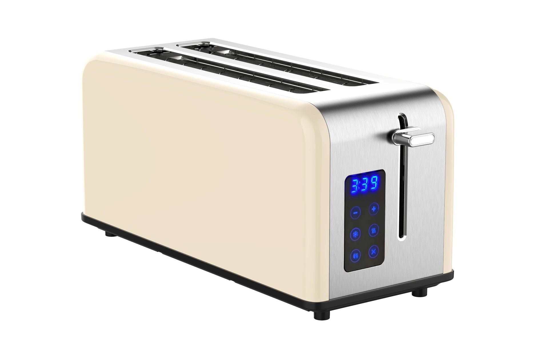 JMT-136714 Retro 4-Slice Stainless Steel Toaster with Dust Cover for Modern Kitchens