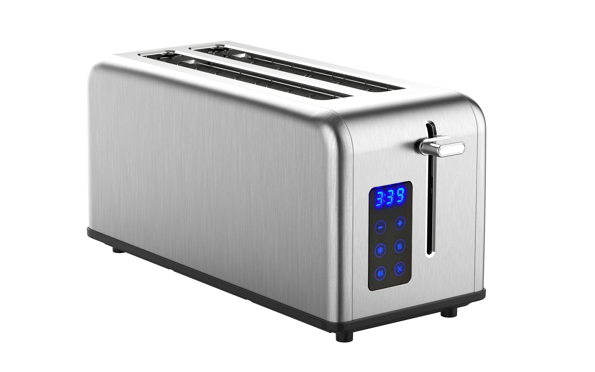 JMT-136714 Retro 4-Slice Stainless Steel Toaster with Dust Cover for Modern Kitchens