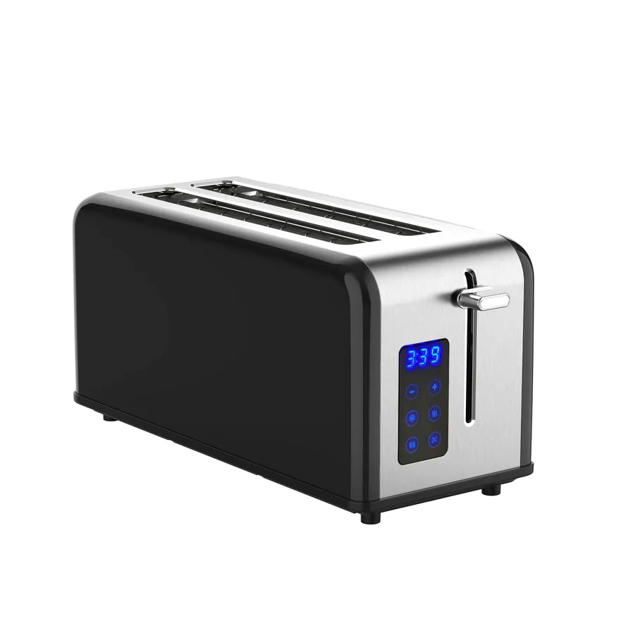 JMT-136714 Retro 4-Slice Stainless Steel Toaster with Dust Cover for Modern Kitchens