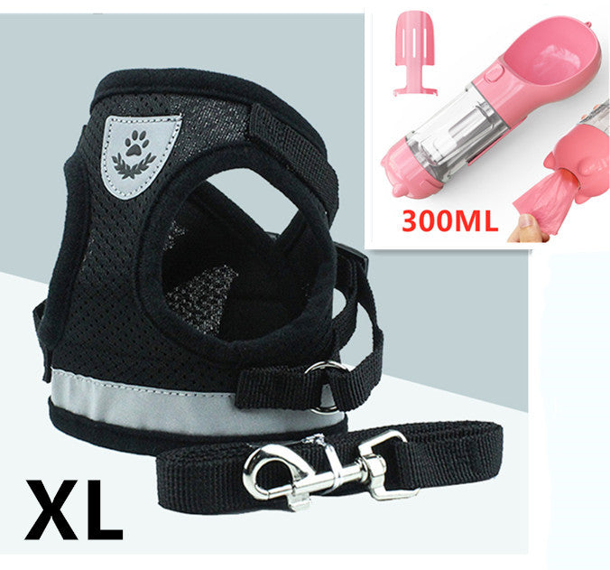 JMT-137098 Breathable Mesh Pet Harness with Durable Leash and Reflective Design for Small to Medium Dogs