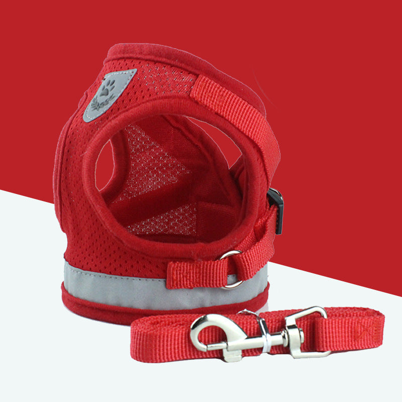 JMT-137098 Breathable Mesh Pet Harness with Durable Leash and Reflective Design for Small to Medium Dogs
