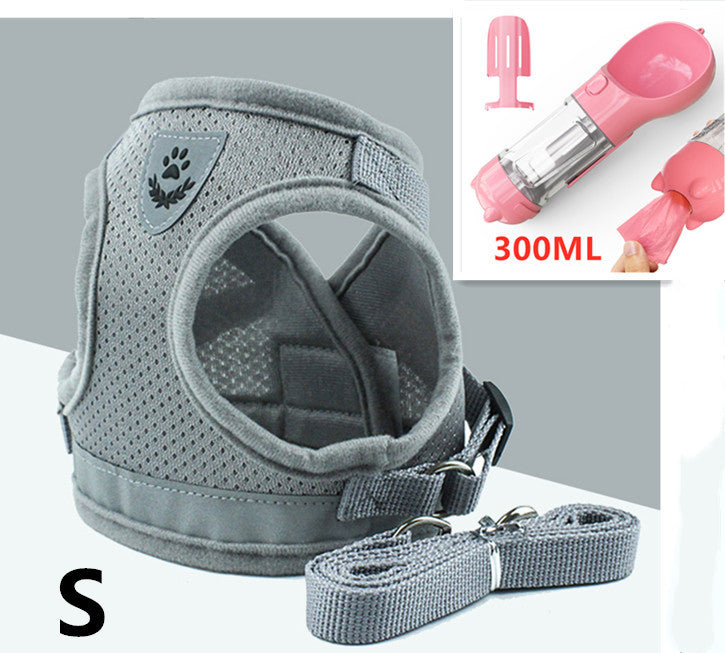 JMT-137098 Breathable Mesh Pet Harness with Durable Leash and Reflective Design for Small to Medium Dogs