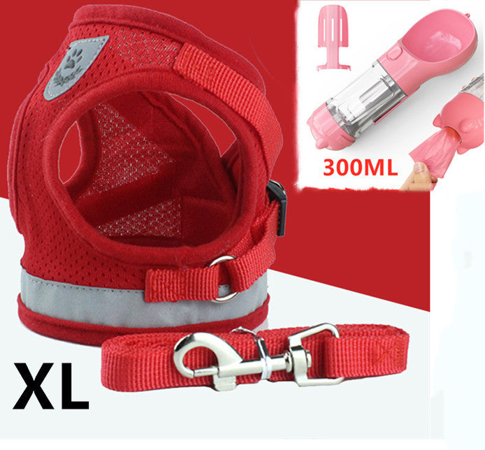JMT-137098 Breathable Mesh Pet Harness with Durable Leash and Reflective Design for Small to Medium Dogs