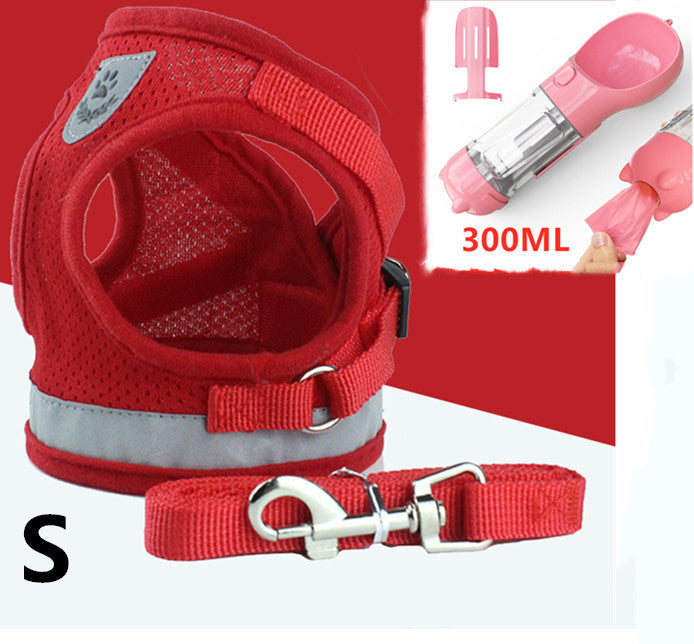 JMT-137098 Breathable Mesh Pet Harness with Durable Leash and Reflective Design for Small to Medium Dogs