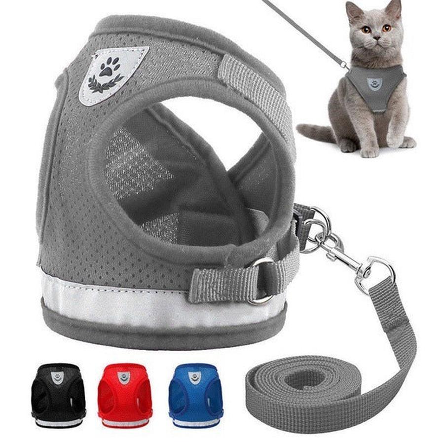 JMT-137098 Breathable Mesh Pet Harness with Durable Leash and Reflective Design for Small to Medium Dogs