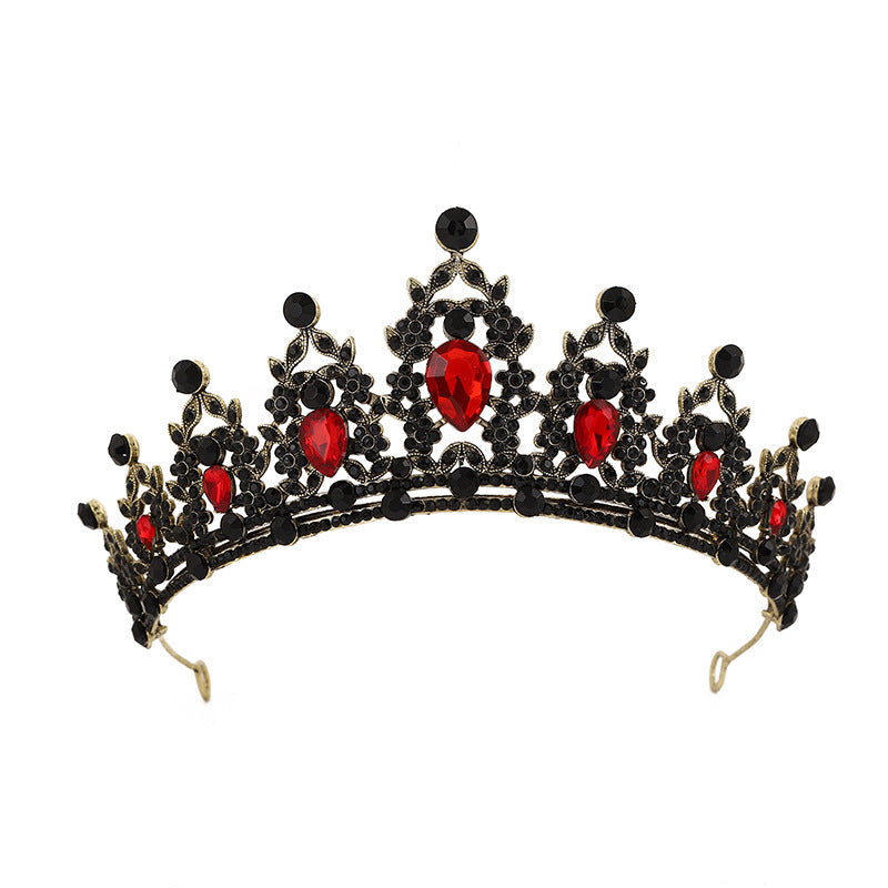 JMT-137290 Water Diamond Alloy Crown Headwear with White Crystals for Women