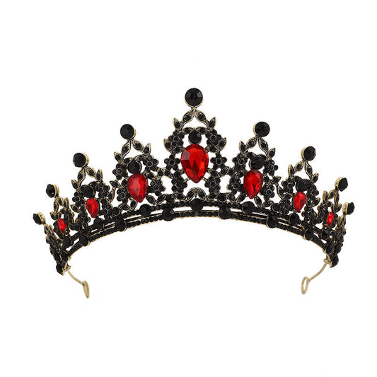 JMT-137290 Water Diamond Alloy Crown Headwear with White Crystals for Women