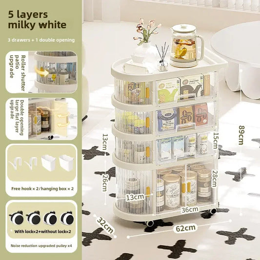 JMT-137866 Removable Plastic Drawer Storage Trolley for Organising Wardrobe with Wheels