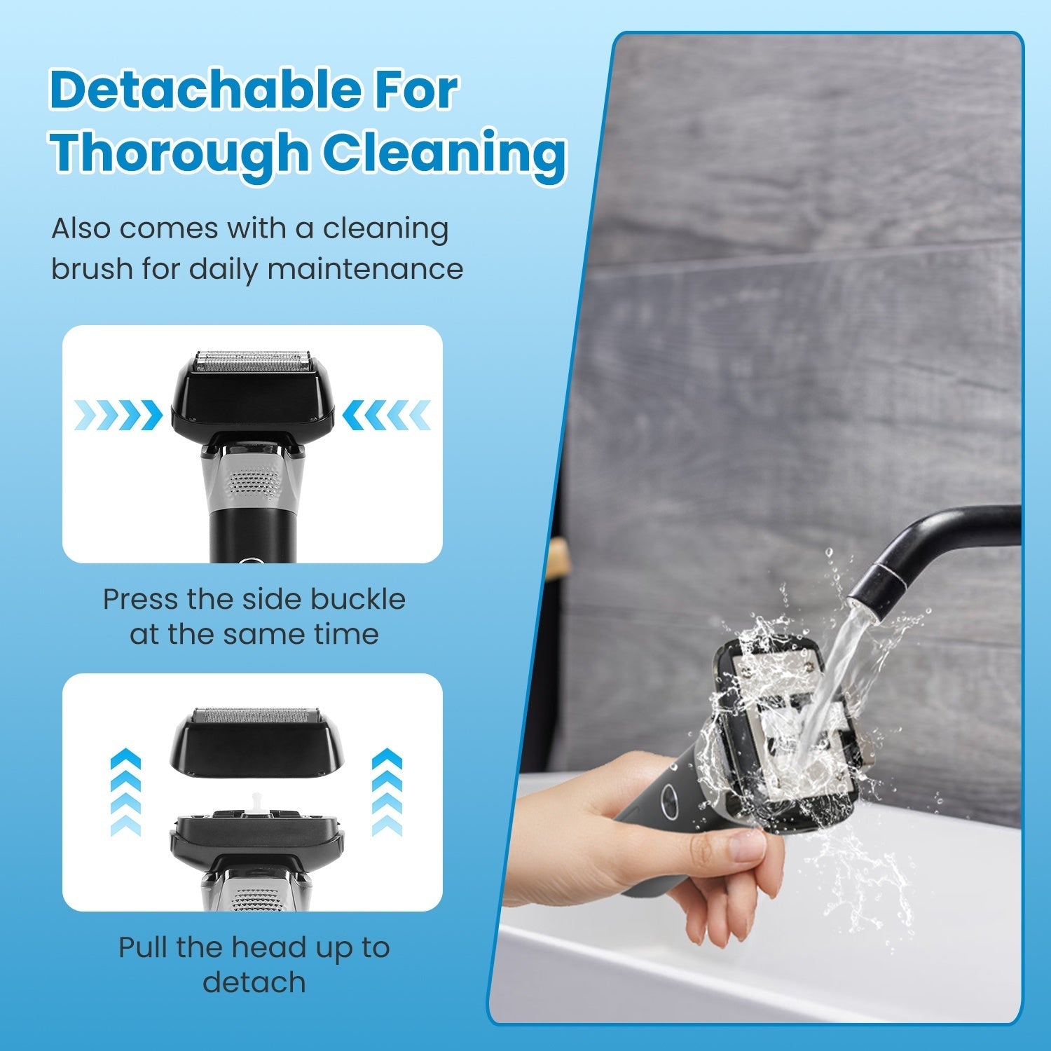 JMT-138058 5-Blade Electric Foil Face Shaver with Precision Trimmer, Wet & Dry Use, IPX6 Waterproof, LED Display, Rechargeable Battery