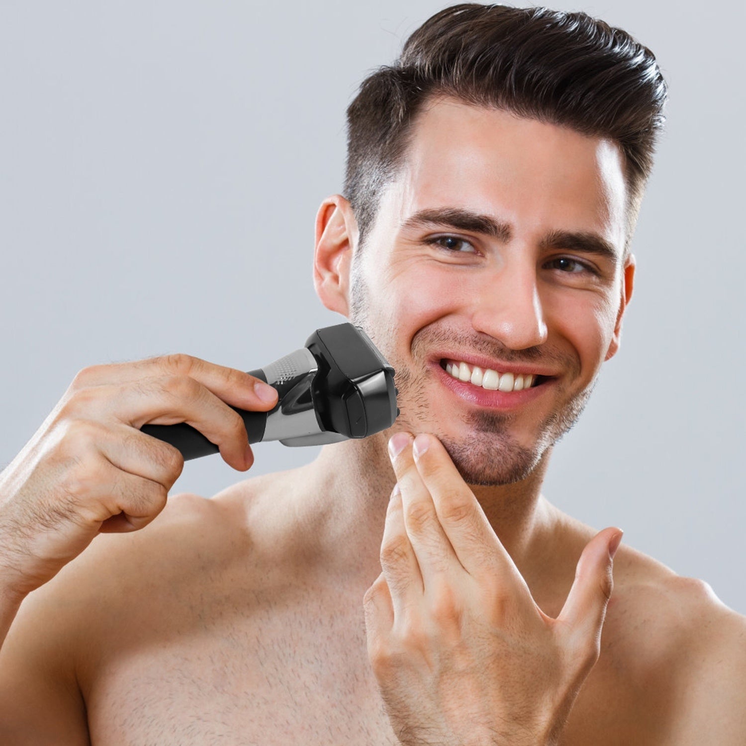 JMT-138058 5-Blade Electric Foil Face Shaver with Precision Trimmer, Wet & Dry Use, IPX6 Waterproof, LED Display, Rechargeable Battery