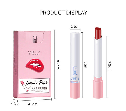 JMT-138186 Cool Smoke Tube Matte Lipstick - Versatile Application with 4 Color Options for Sensitive Skin
