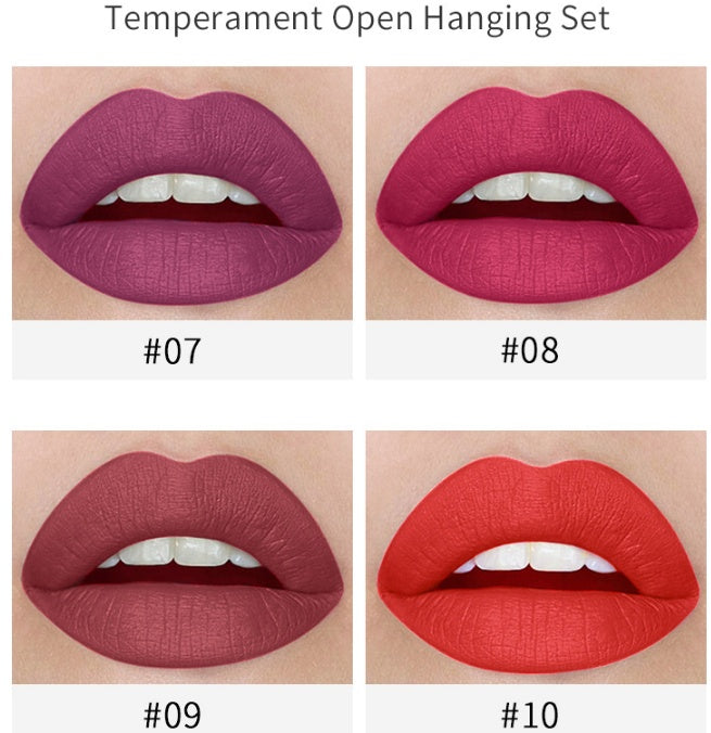 JMT-138186 Cool Smoke Tube Matte Lipstick - Versatile Application with 4 Color Options for Sensitive Skin
