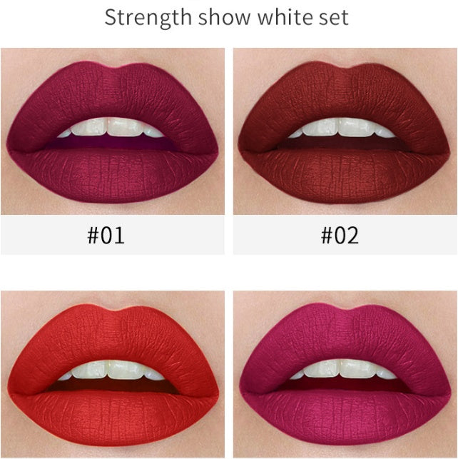 JMT-138186 Cool Smoke Tube Matte Lipstick - Versatile Application with 4 Color Options for Sensitive Skin