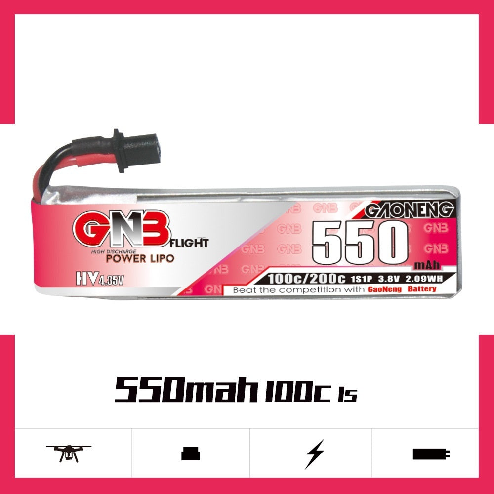 JMT-138250 High Energy 550mAh 1S 3.8V HV Lithium Battery with A30 Plug for Remote Control FPV UAV