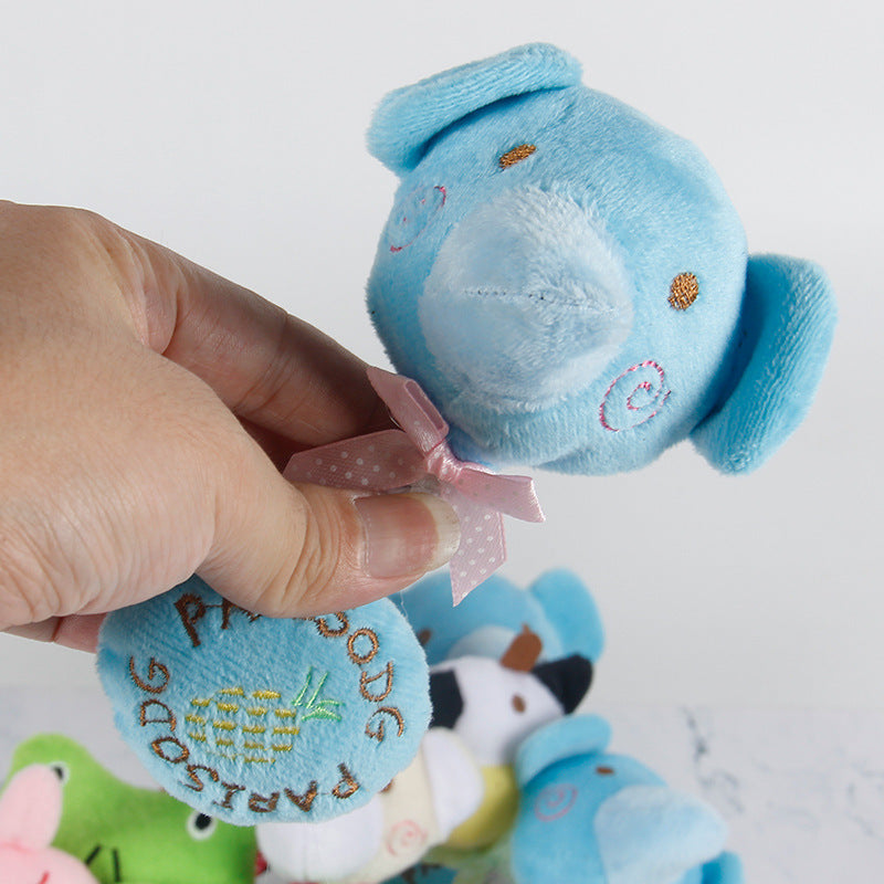 JMT-138890 Plush Animal Sound Toy with Cotton Rope for Dogs - Cow, Frog, Elephant & Bear Options