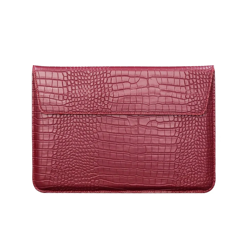 JMT-138890 Portable PU Leather Tablet and Laptop Sleeve Bag with Stand for 11 to 15 Inch Devices