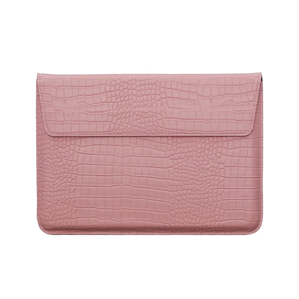JMT-138890 Portable PU Leather Tablet and Laptop Sleeve Bag with Stand for 11 to 15 Inch Devices