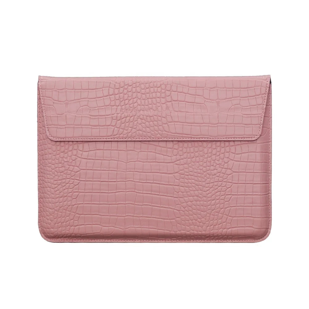 JMT-138890 Portable PU Leather Tablet and Laptop Sleeve Bag with Stand for 11 to 15 Inch Devices