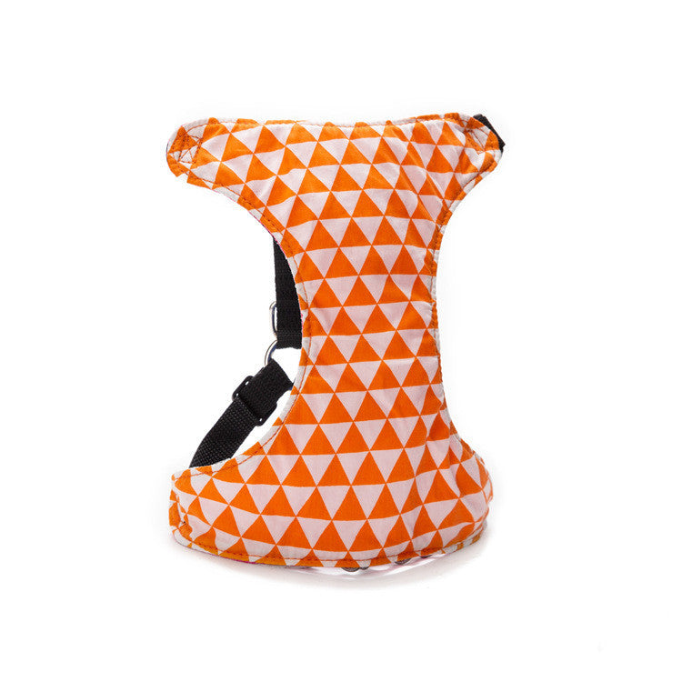 JMT-139402 Small Cotton Triangle Dog Chest Harness with Traction Strap - Multiple Colors Available