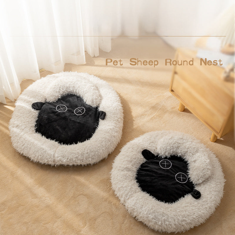 JMT-139530 Cozy Winter Round Cat Bed for Ultimate Comfort and Warmth