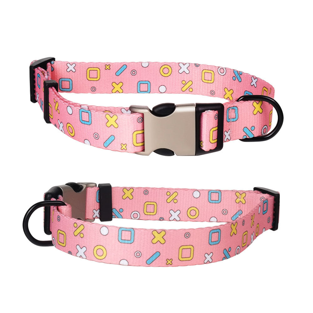 JMT-139722 Stylish Pet Collar with Metal Buckle and Unique Design Options