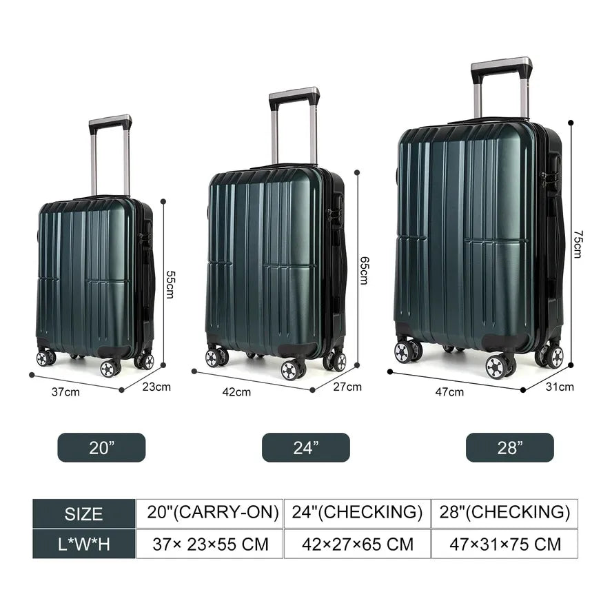 JMT-139786 Durable Polycarbonate Trolley Luggage with TSA Lock and Four Wheels
