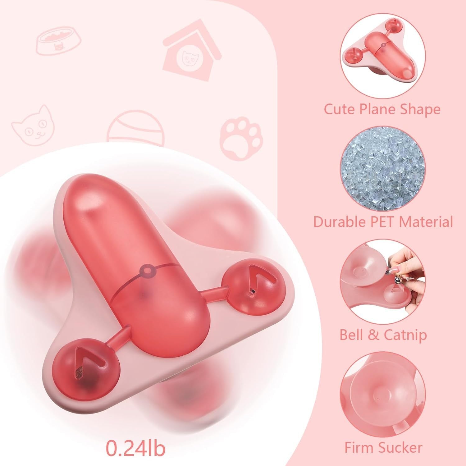 JMT-140042 Interactive Pet Puzzle Toy with Bell and Snack Dispenser for Cats, Dogs, and Small Pets