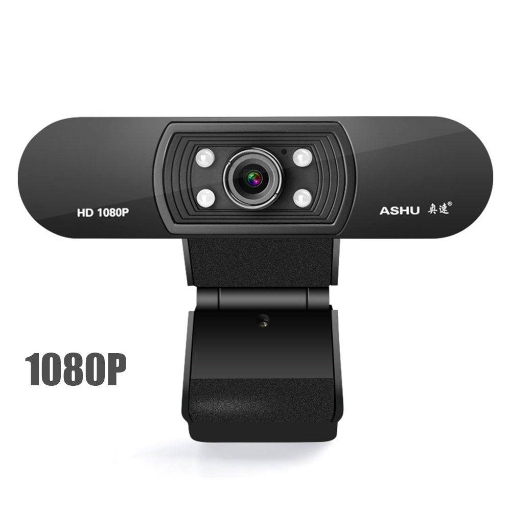 JMT-140234 HD Webcam with Built-In Microphone, 1920x1080 Resolution, Adjustable Focus, Compatible with Multiple Platforms