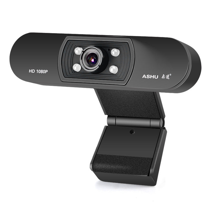 JMT-140234 HD Webcam with Built-In Microphone, 1920x1080 Resolution, Adjustable Focus, Compatible with Multiple Platforms