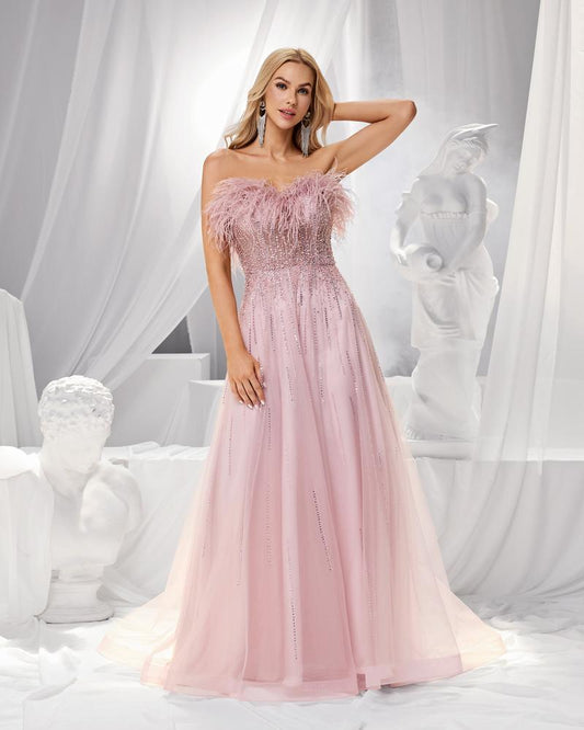 JMT-140298 Elegant Pink Evening Gown for Women - SH0187